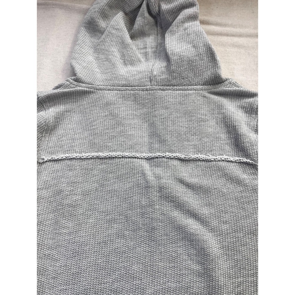 Soft Surroundings Just Beachy Hooded Henley Womens sz S Gray Pullover Top Spring - Picture 9 of 15